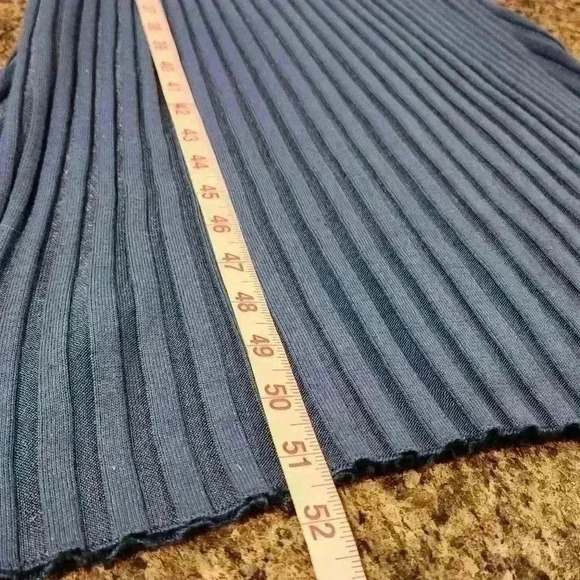 JustFab Woman's Mock Neck Midi Rib Dress in Stormy Grey Size Large - Picture 8 of 9